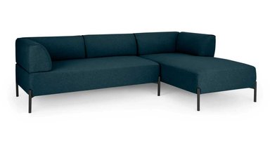 SOFÁ ESQUINERO YOLODECORO KIVA 3 CUERPOS A LA DERECHA AZUL EGEO