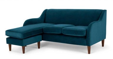 SOFÁ ESQUINERO CON CHAISE LONGUE A LA DERECHA HELENA - AZUL CERCETA