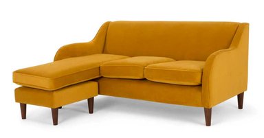 SOFÁ ESQUINERO YOLODECORO HELENA 3 CUERPOS CON CHAISE LONGUE A LA DERECHA CÚRCUMA