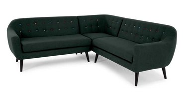 SOFÁ ESQUINERO YOLODECORO RITCHIE 5 CUERPOS GRIS ANTRACITA CON BOTONES COLORES