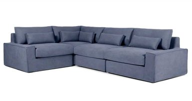 SOFÁ ESQUINERO YOLODECORO TRENT 4 CUERPOS AZUL LAVADO