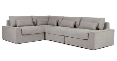 SOFÁ ESQUINERO YOLODECORO TRENT 4 CUERPOS GRIS LAVADO