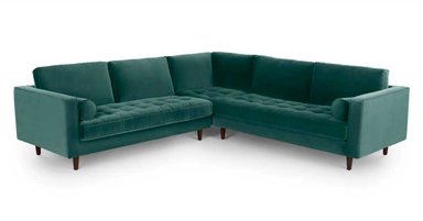 SOFÁ ESQUINERO YOLODECORO SCOTT 5 CUERPOS AZUL PETRÓLEO