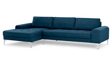 SOFÁ ESQUINERO YOLODECORO VITTORIO 3 CUERPOS CON CHAISE LONGUE A LA IZQUIERDA AZUL OSCURO