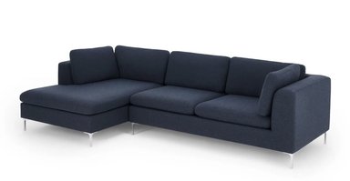 SOFÁ ESQUINERO YOLODECORO MONTEROSSO 3 CUERPOS AZUL CON CHAISE LONGUE A LA IZQUIERDA TORMENTA