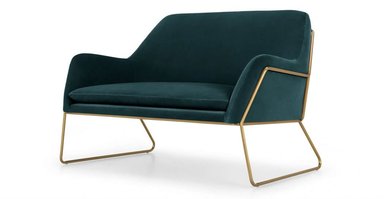 SOFÁ YOLODECORO LOVESEAT 2 CUERPOS FRAME AZUL PETRÓLEO