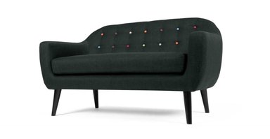 SOFÁ YOLODECORO RITCHIE 2 CUERPOS GRIS ANTRACITA CON BOTONES COLORES