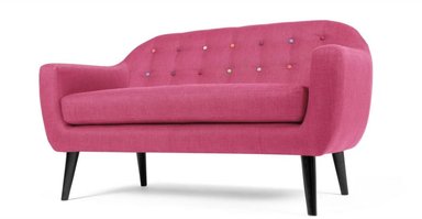 SOFÁ YOLODECORO RITCHIE 2 CUERPOS ROSA CHICLE CON BOTONES COLORES