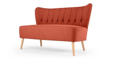 SOFÁ YOLODECORO CHARLEY 2 CUERPOS NARANJA RETRO