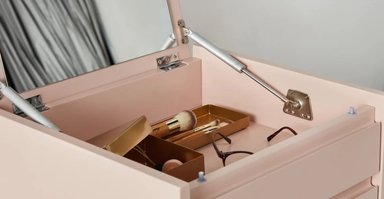 COMODA YOLODECORO ELONA TOCADOR ROSA EMPOLVADO 4 CAJONES ROSADO - 3