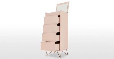 COMODA YOLODECORO ELONA TOCADOR ROSA EMPOLVADO 4 CAJONES ROSADO - 4