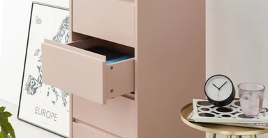 COMODA YOLODECORO ELONA TOCADOR ROSA EMPOLVADO 4 CAJONES ROSADO - 5