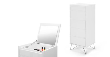 CÓMODA TOCADOR ELONA - BLANCO BRILLANTE