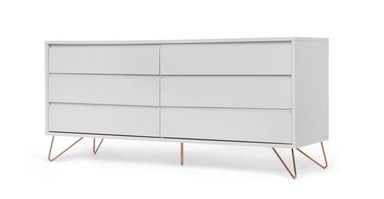 CÓMODA ANCHA ELONA - GRIS Y COBRE