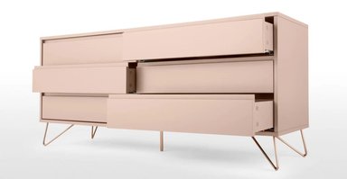 CÓMODA ANCHA ELONA - ROSA EMPOLVADO - 4