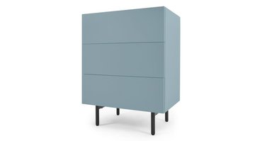 CÓMODA MINO - AZUL CERCETA Y ROBLE