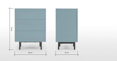 CÓMODA MINO - AZUL CERCETA Y ROBLE - 5
