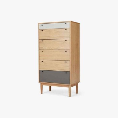 CÓMODA ALTA MULTI CAMPTON - ROBLE Y GRIS