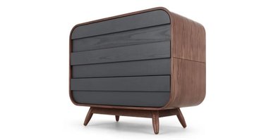 CÓMODA ESME - FRESNO OSCURO Y GRIS