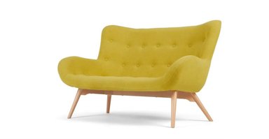 SOFÁ YOLODECORO DORIS 2 CUERPOS AMARILLO