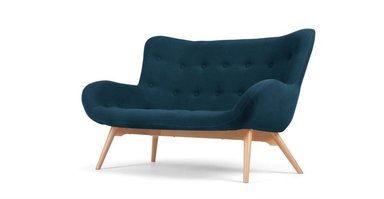 SOFÁ YOLODECORO DORIS 2 CUERPOS AZUL MARINO SHETLAND