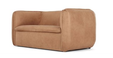 SOFÁ YOLODECORO BERKO 2 CUERPOS CUERO CANELA
