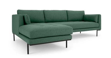 SECCIONAL YOLODECORO HARLOW VERDE CON CHAISE LONGUE A LA IZQUIERDA