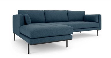 SECCIONAL YOLODECORO HARLOW AZUL CON CHAISE LONGUE A LA IZQUIERDA