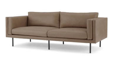 SOFÁ YOLODECORO SAVIO 2 CUERPOS CUERO GRIS VISÓN EMPOLVADO