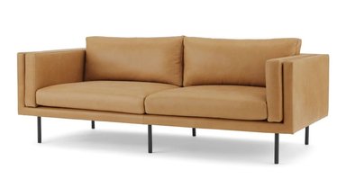 SOFÁ DE 3 CUERPOS SAVIO - CUERO MARRÓN EMPOLVADO