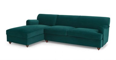 SECCIONAL YOLODECORO ORSON AZUL MARINO CON CHAISE LONGUE A LA IZQUIERDA