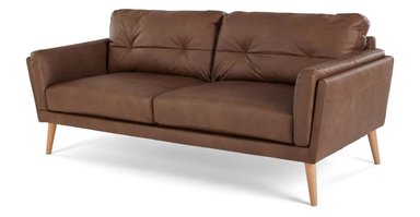 SOFÁ YOLODECORO SAMPSON 3 CUERPOS CUERO MARRÓN NOGAL