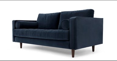 SOFÁ YOLODECORO SCOTT 2 CUERPOS AZUL MARINO