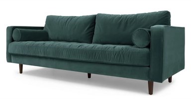 SOFÁ YOLODECORO SCOTT 3 CUERPOS AZUL PETRÓLEO