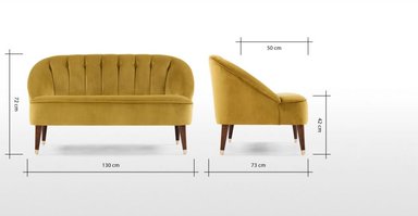SOFÁ YOLODECORO MARGOT 2 CUERPOS OCRE
