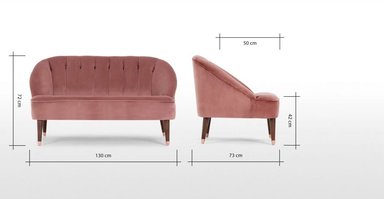 SOFÁ DE 2 CUERPOS MARGOT - ROSA ENVEJECIDO