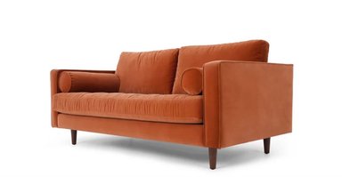 SOFÁ YOLODECORO SCOTT 2 CUERPOS NARANJA TOSTADO