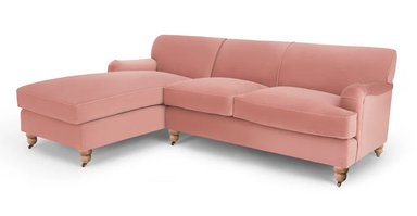 SECCIONAL YOLODECORO ORSON CON CHAISE LONGUE A LA IZQUIERDA ROSA VINTAGE