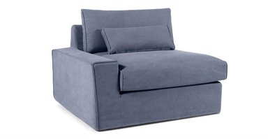 SOFÁ MODULAR CON BRAZO A LA IZQUIERDA TRENT - AZUL LAVADO