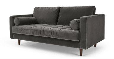 SOFÁ YOLODECORO SCOTT 2 CUERPOS GRIS HORMIGON