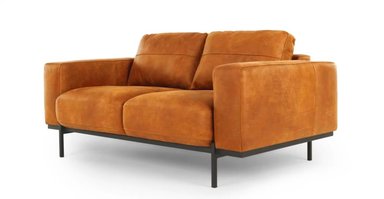 SOFÁ YOLODECORO JARROD 2 CUERPOS CUERO CANELA