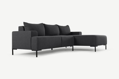 SECCIONAL YOLODECORO OSKAR GRIS CON CHAISE LONGUE A LA DERECHA STERLING