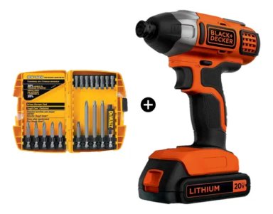 ATORNILLADOR DE IMPACTO INALÁMBRICO 20V MAX + SET 16 PIEZAS NARANJA 50 HZ / 60 HZ