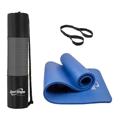 COLCHONETA SPORT FITNESS CLH-1100 15MM NBR JUMBO + BOLSA TRANSPORTADORA AZUL