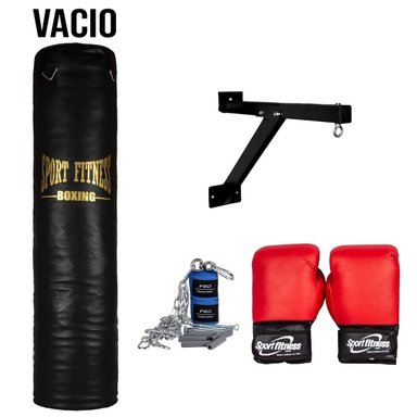 SET SACO BOXEO SPORT FITNESS 1.00 M VACIO + GUANTES + VENDAS +SOPORTE+CAD