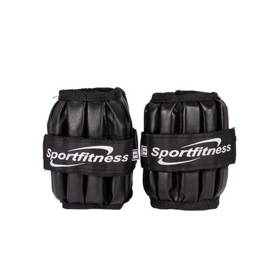 TOBILLERA MUÑEQUERA SPORT FITNESS TBM005 NEGRO AJUSTABLE CON PESO METAL 1/2KG - 2
