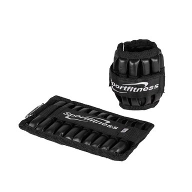 TOBILLERA MUÑEQUERA SPORT FITNESS TBM005 NEGRO AJUSTABLE CON PESO METAL 1/2KG - 3