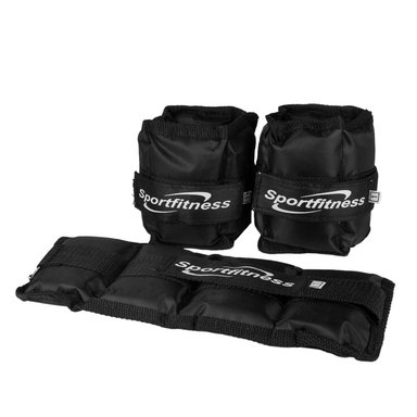 TOBILLERA MUÑEQUERA SPORT FITNESS TBA002 NEGRO AJUSTABLE CON PESO ARENA 1K - 3