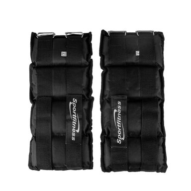 TOBILLERA MUÑEQUERA SPORT FITNESS TBA003 NEGRO AJUSTABLE CON PESO ARENA 2K