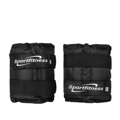 TOBILLERA MUÑEQUERA SPORT FITNESS TBA003 NEGRO AJUSTABLE CON PESO ARENA 2K - 2